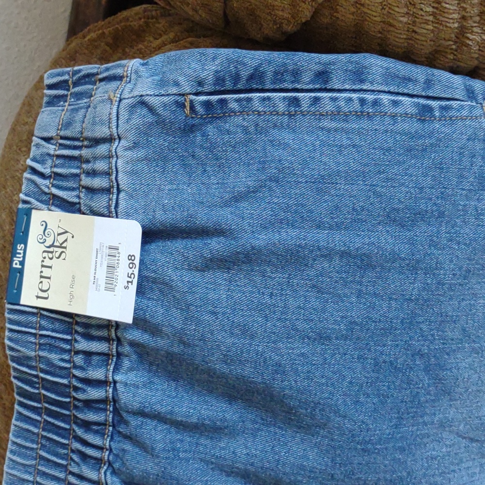 Terra & and Sky high rise plus sized denim jean shorts 2x 20W-22W New with tags! - Picture 4 of 10